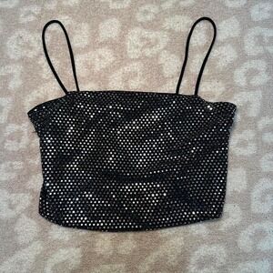 Bershka Black Sequin Tube Top (M)